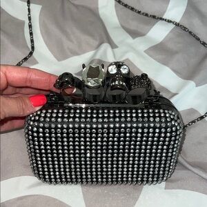 Silver Studded Clutch Bag